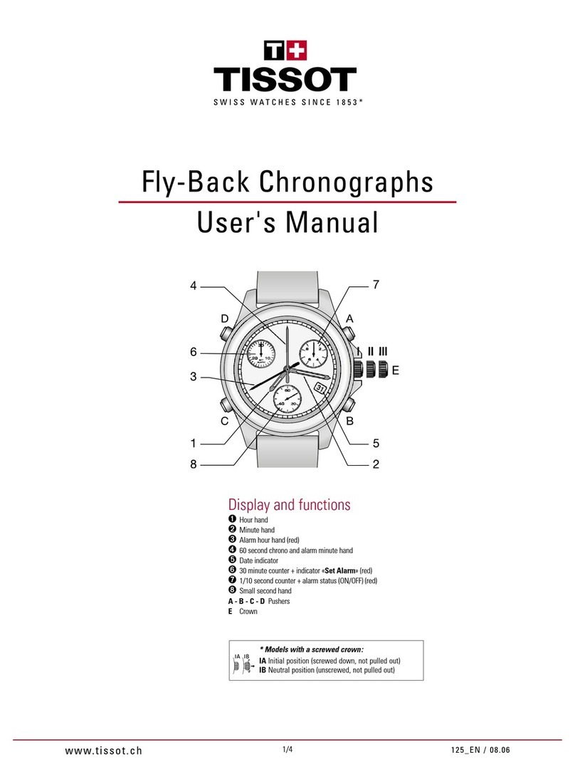 Tissot FLY-BACK CHRONOGRAPHS User manual
