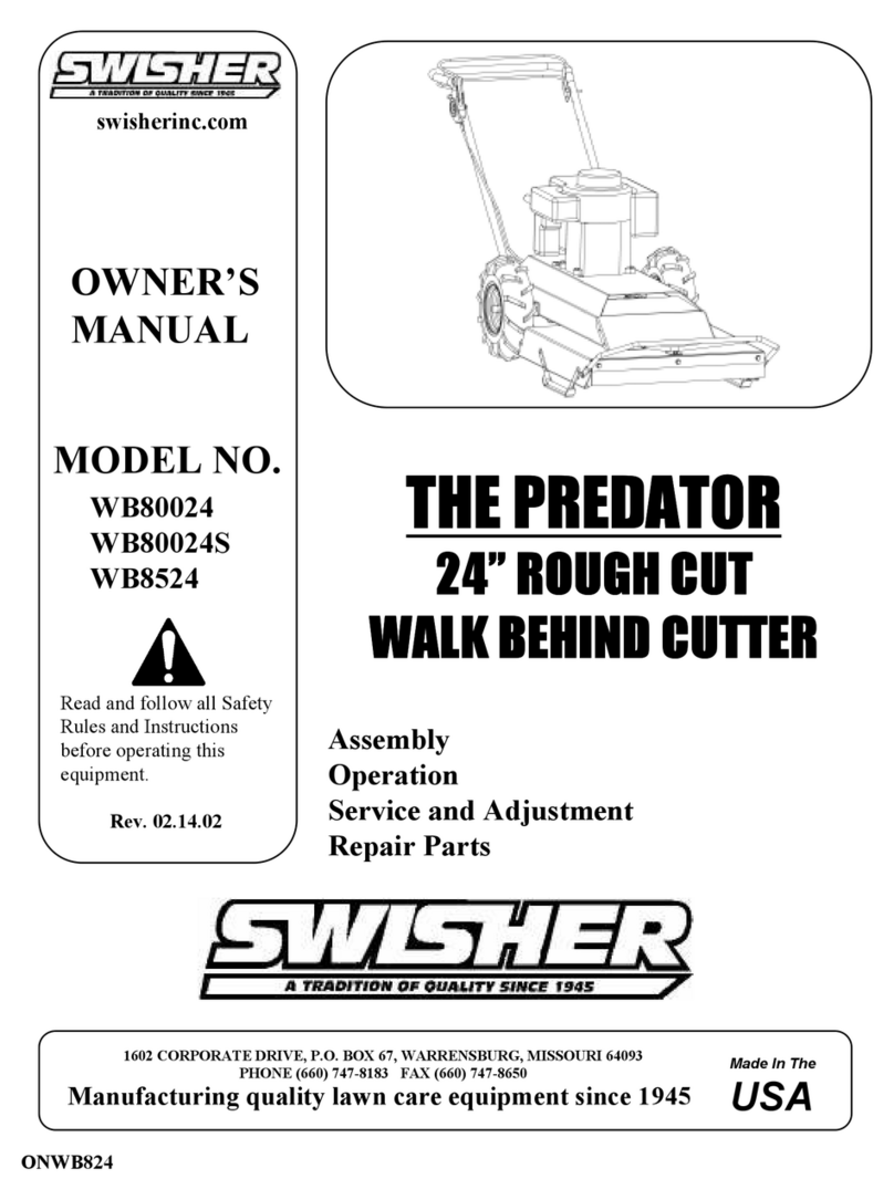 Swisher THE PREDATOR WB824 owner's manual