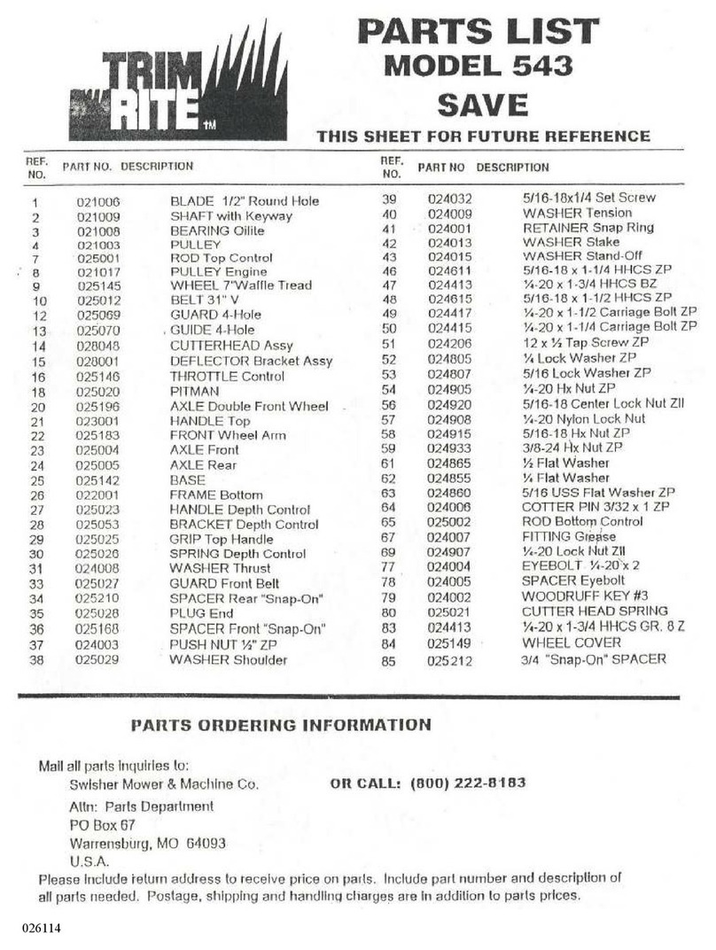 Trim-Rite TR543 parts list