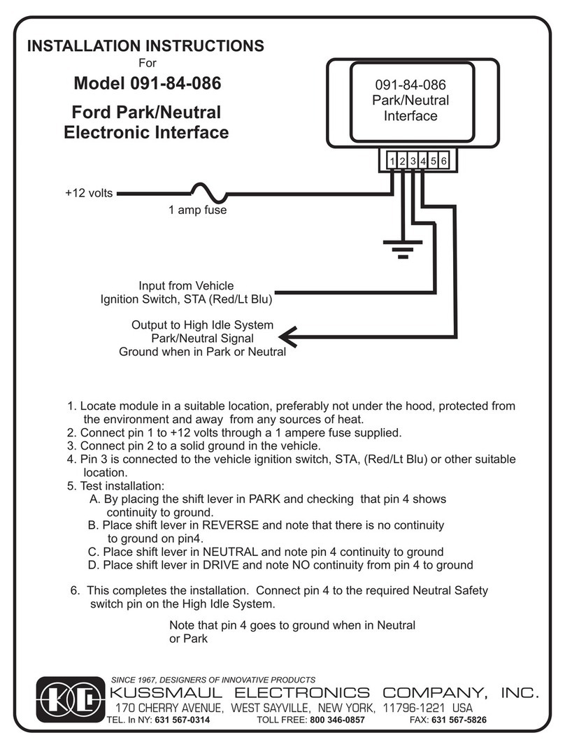 KUSSMAUL 091-84-086 installation instructions