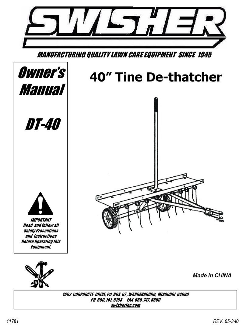 Swisher DT-40 DE-THATCHER manual