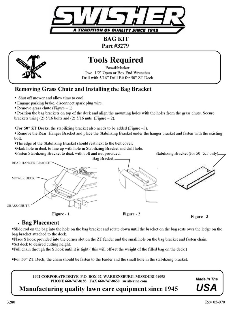 Swisher 3279 GRASS CATCHER ATTACHMENT manual