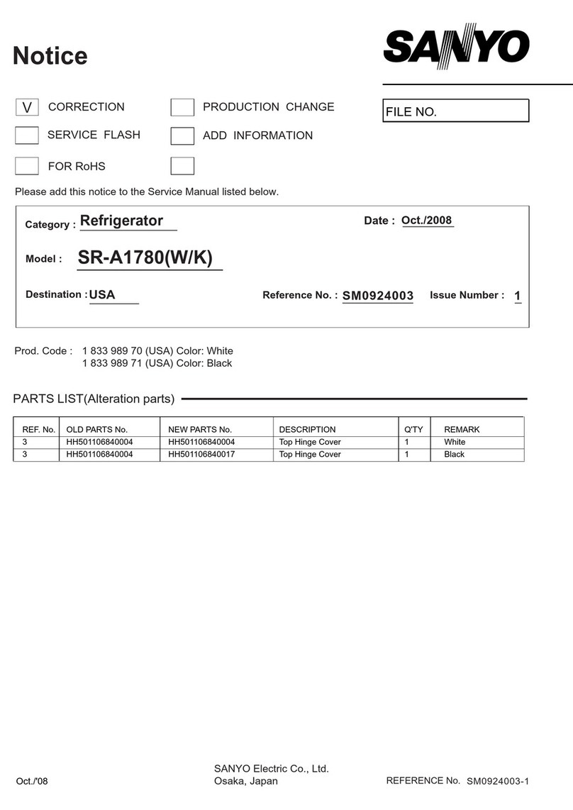 Sanyo SRA-1780 - Commercial Solutions Freezerless Compact... Notice