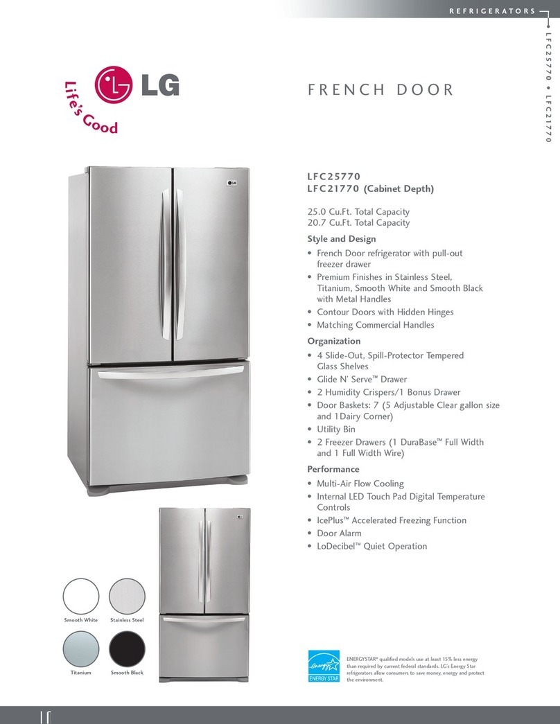 LG LFC25770ST - 25.0 cu. ft. Refrigerator User manual