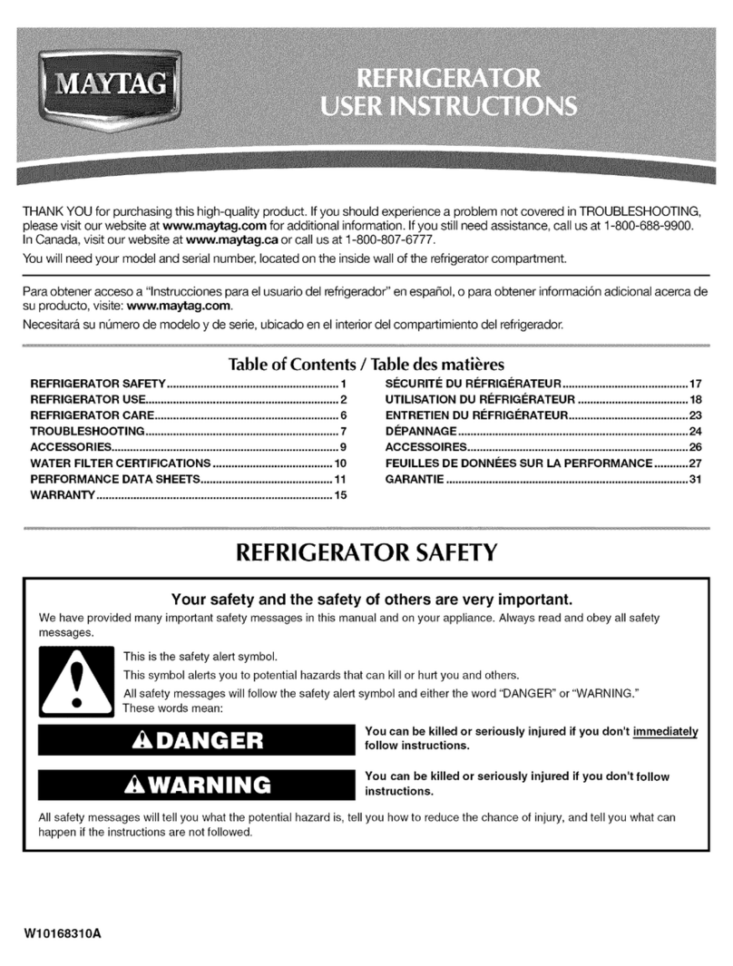 Maytag MCD2358WE - 23.1 cu. Ft. Cabinet Depth... User manual