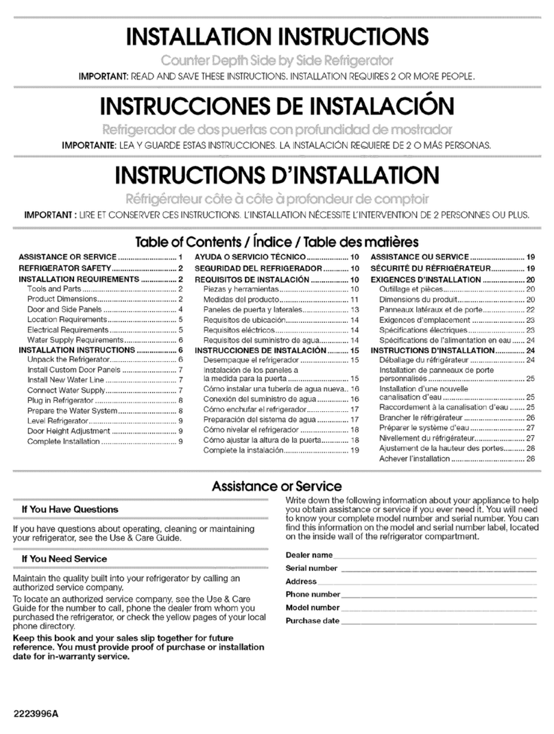 Maytag MCD2358WE - 23.1 cu. Ft. Cabinet Depth... User manual