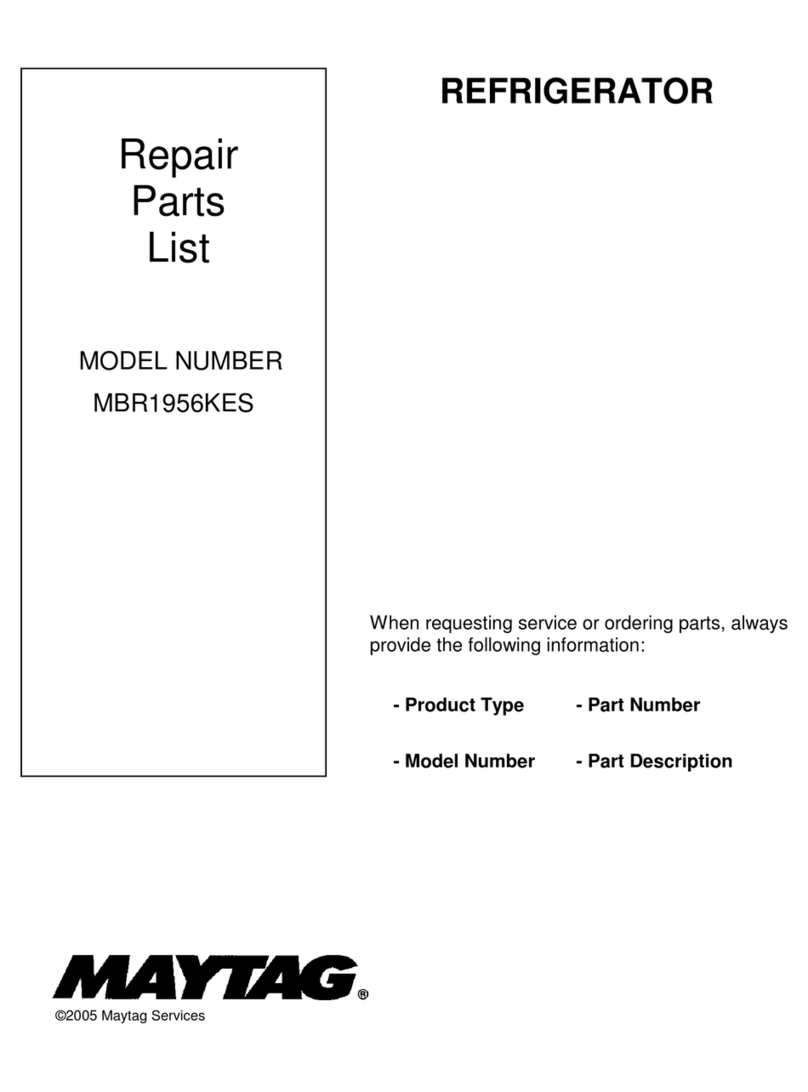 Maytag MBR1956KES - Bottom Freezer Refridgerator Manual