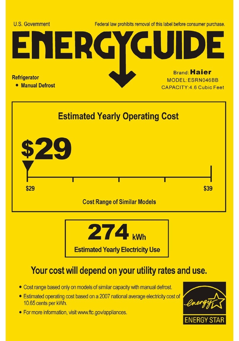 Haier ESRN045B Energy guide