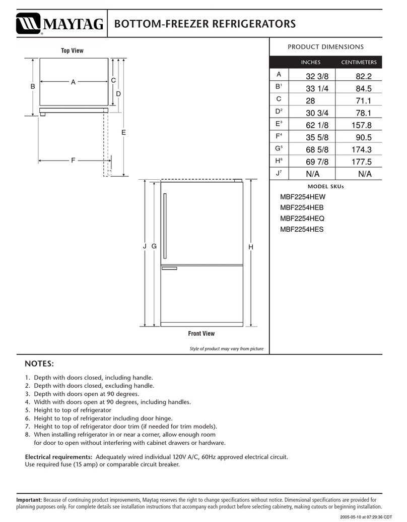 Maytag MBF2254HEW Dimensions