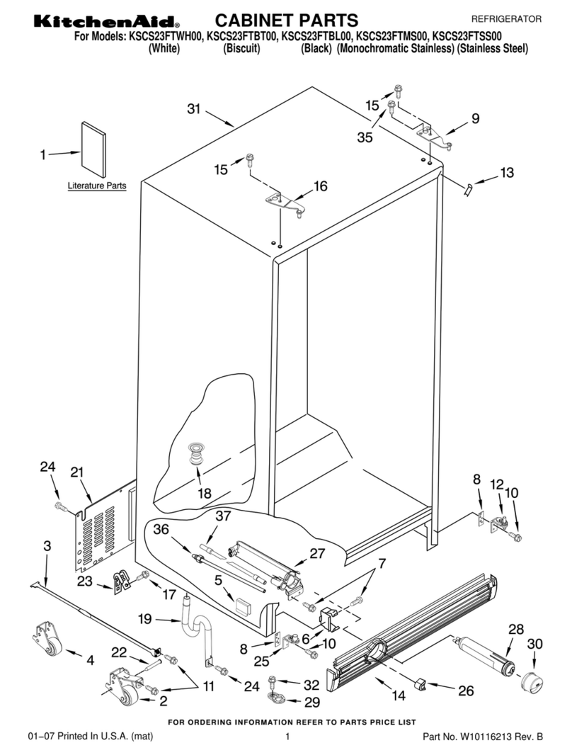 KitchenAid KSCS23FTBL - Architect Series II: 23.1 cu.... User manual