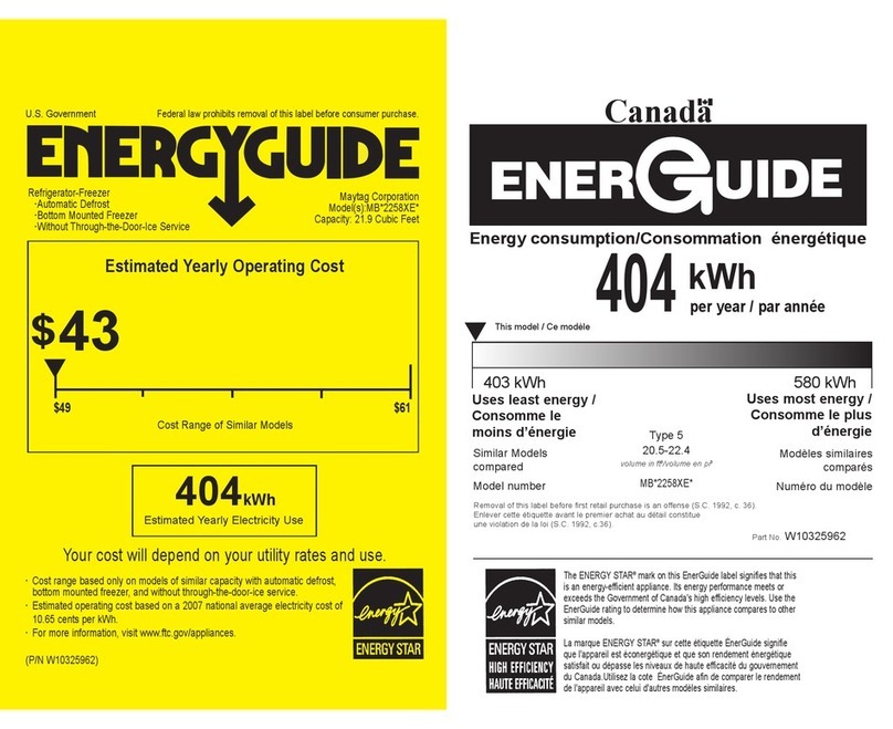 Maytag MBF2258XEB Energy guide