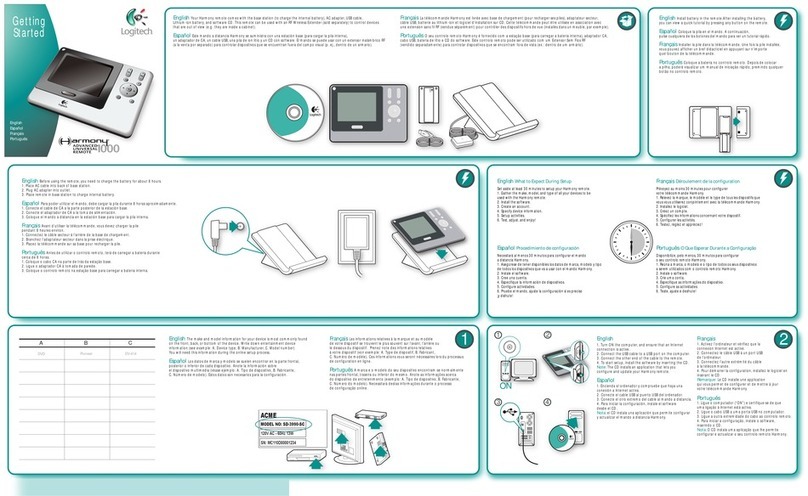 Logitech 966230-0403 - Harmony 1000 Advanced Universal Remote... User manual