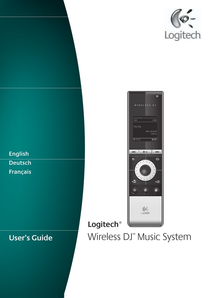 Logitech 966194-0403 - Wireless DJ Music System Remote... User manual
