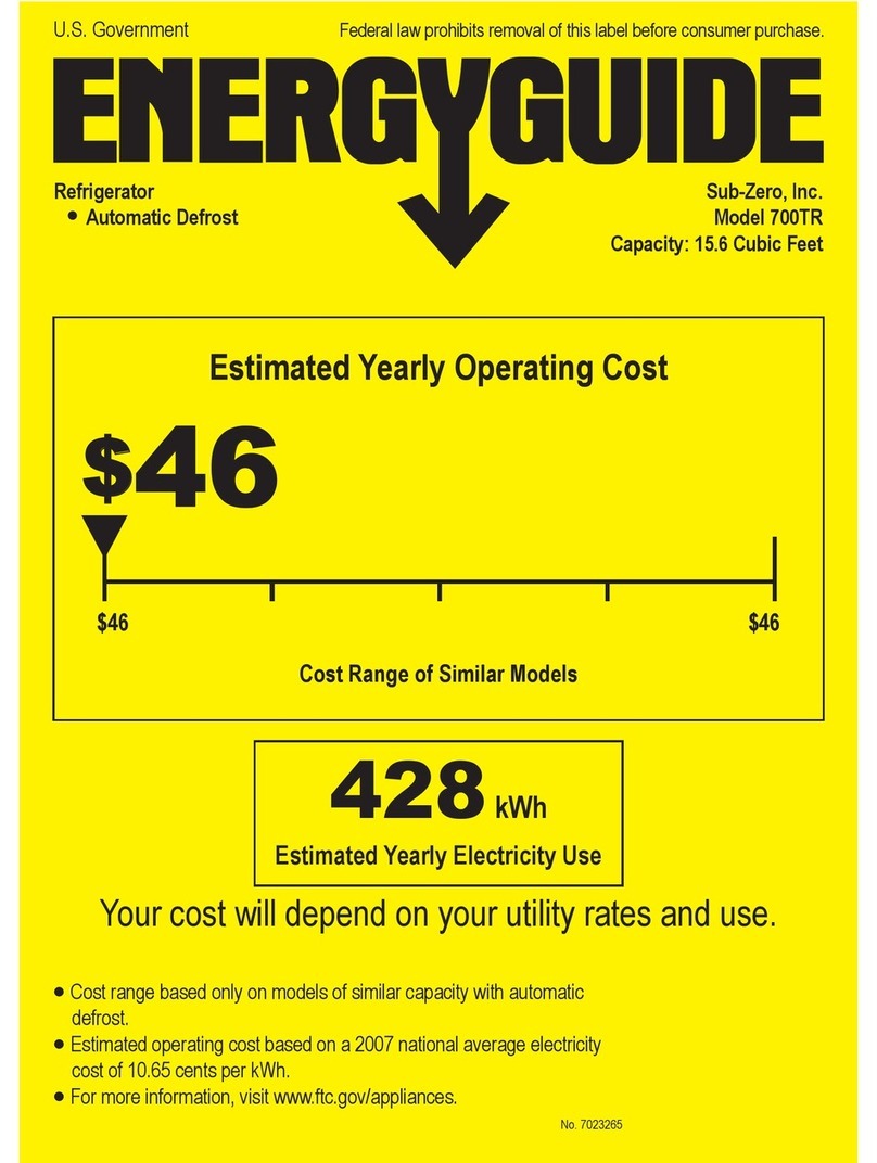 Sub-Zero 700TR Energy guide