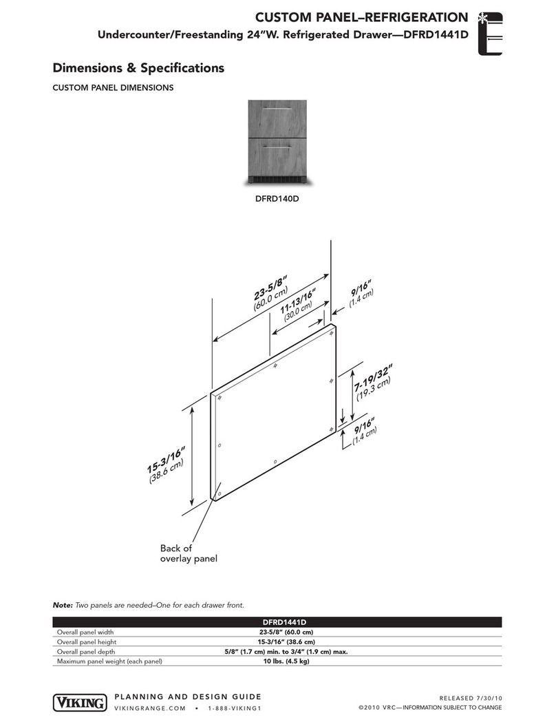 Viking Designer DFRD144D Dimensions