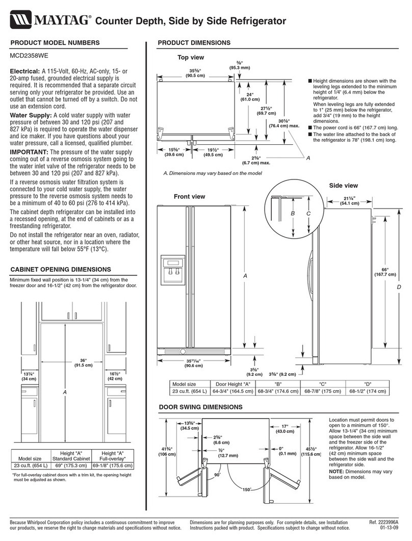 Maytag MCD2358WE - 23.1 cu. Ft. Cabinet Depth... Parts list manual