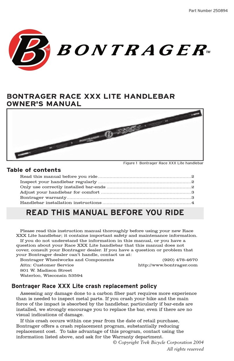 Bontrager RACE XXX LITE HANDLEBAR owner's manual