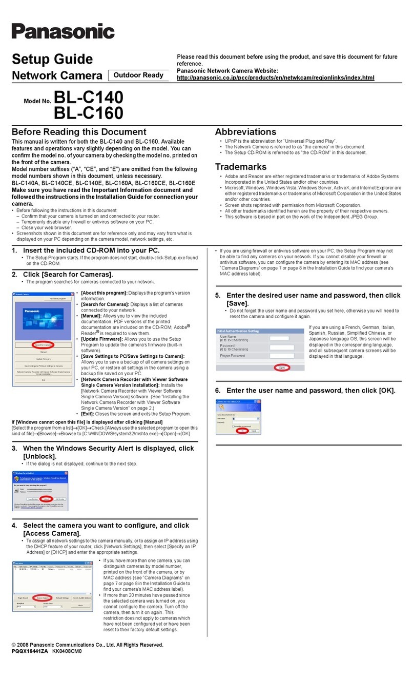 Panasonic BL-C140 User manual