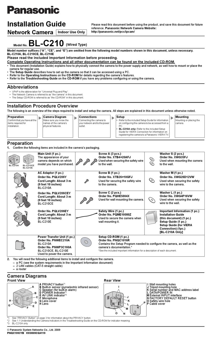 Panasonic BL-C210A User manual