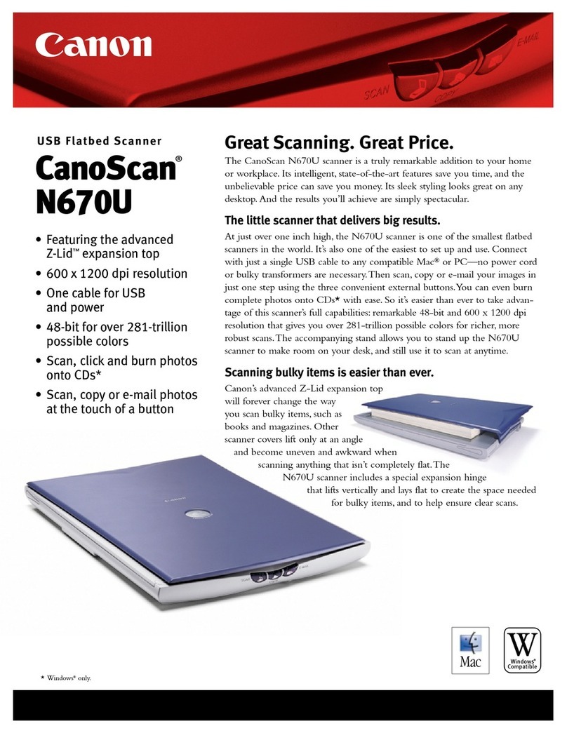 Canon N670U - CanoScan Flatbed Scanner specification
