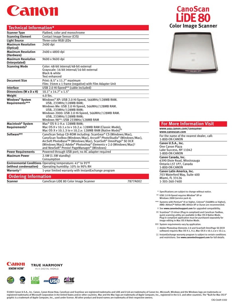 Canon CanoScan LiDE 80 User manual