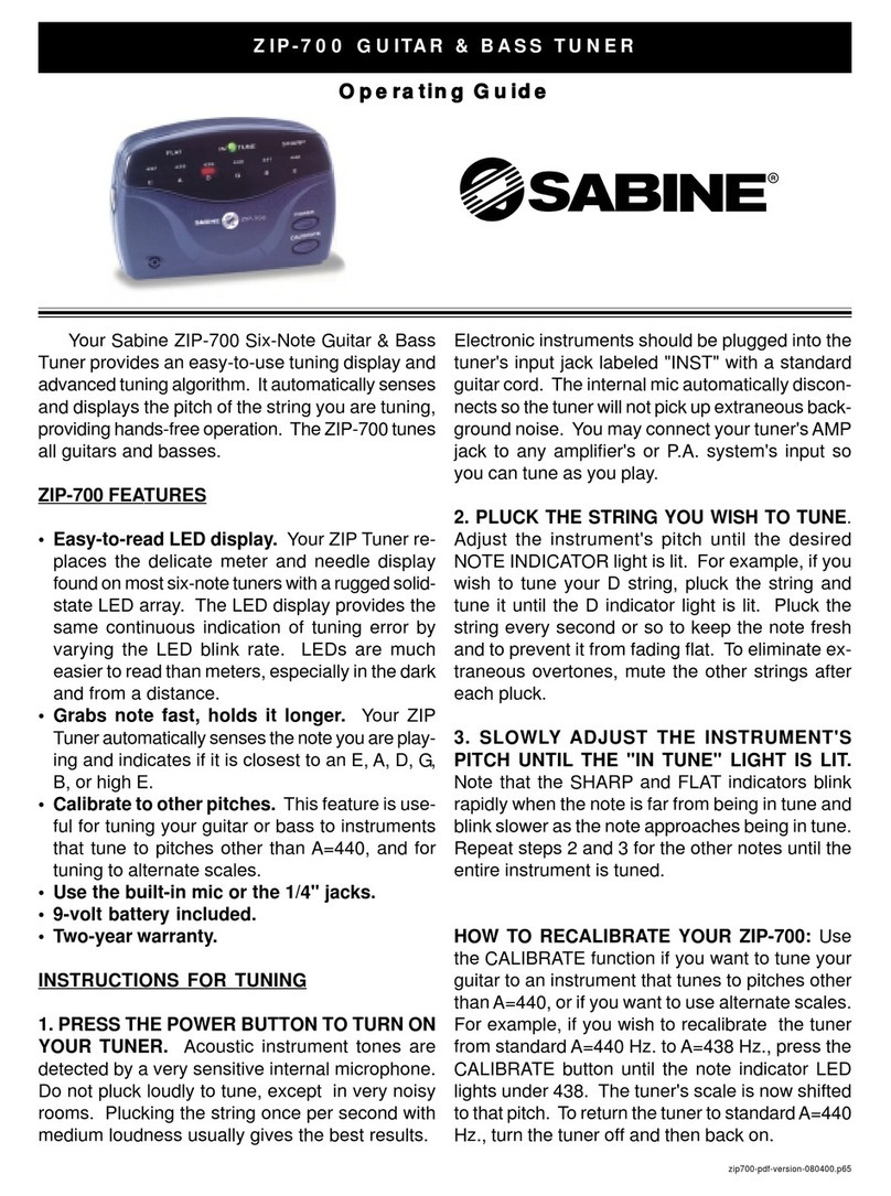 SABINE ZIP-700 operating guide