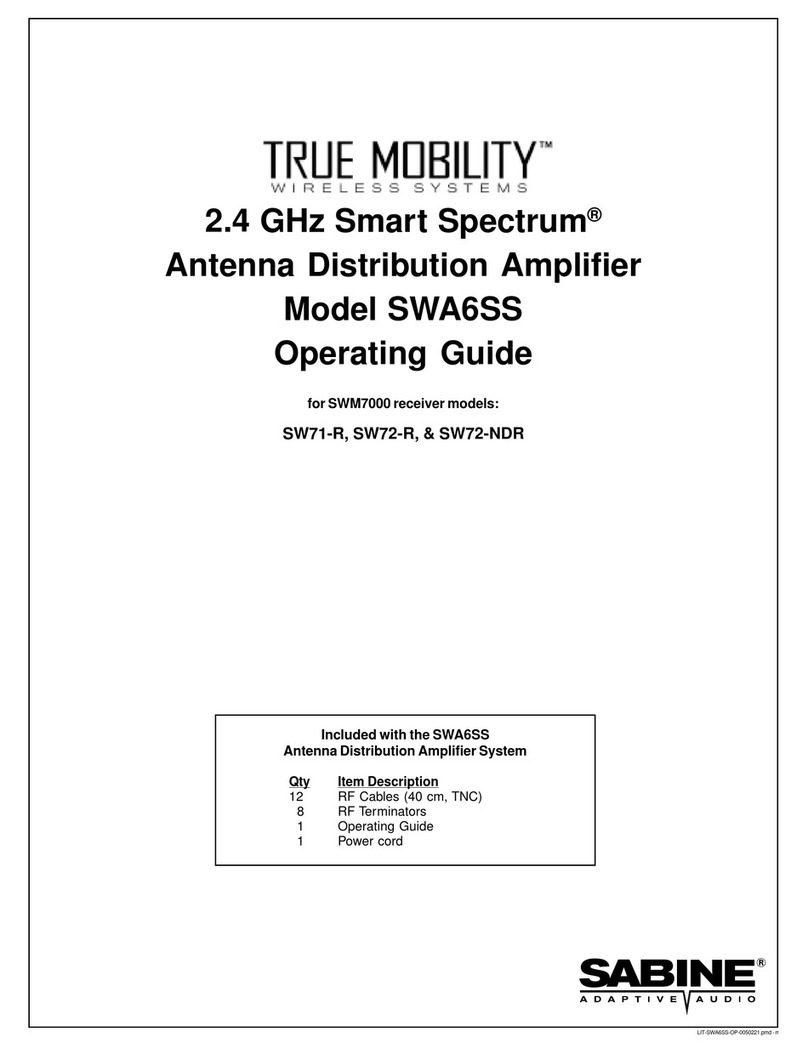 SABINE True Mobility SWA6SS operating guide