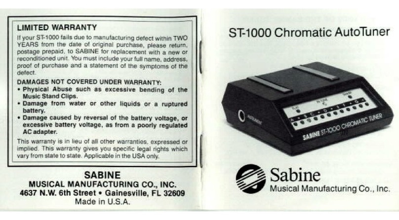 SABINE ST-1000 User manual SABINE ST-1000 User manual