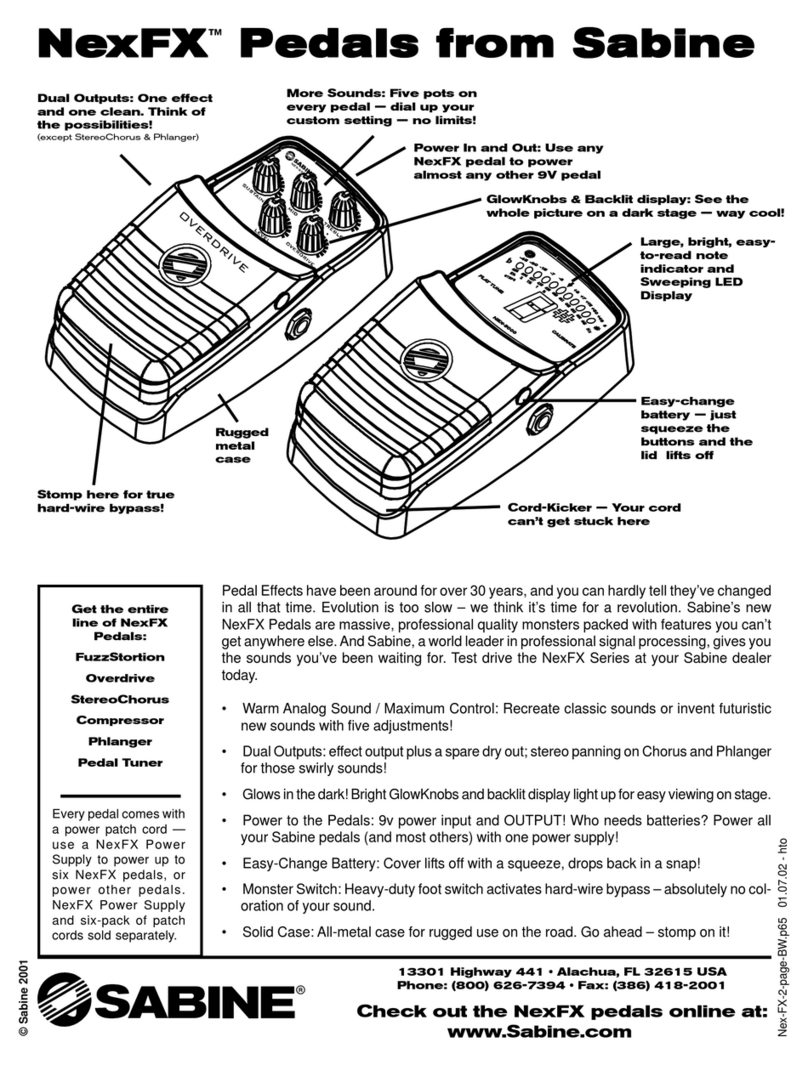 SABINE NEXFX PEDALS manual