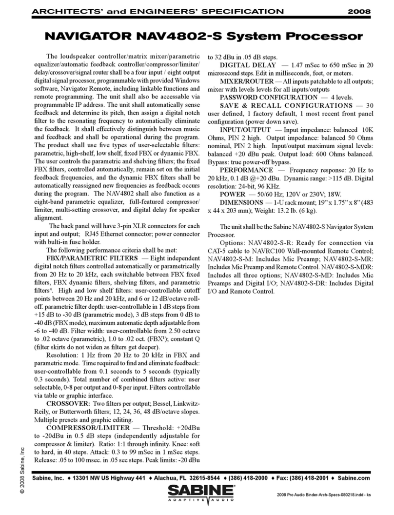SABINE NAVIGATOR NAV4802-S User guide