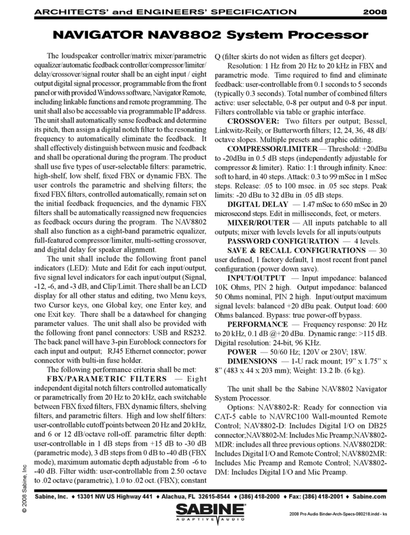 SABINE NAVIGATOR NAV8802 User guide