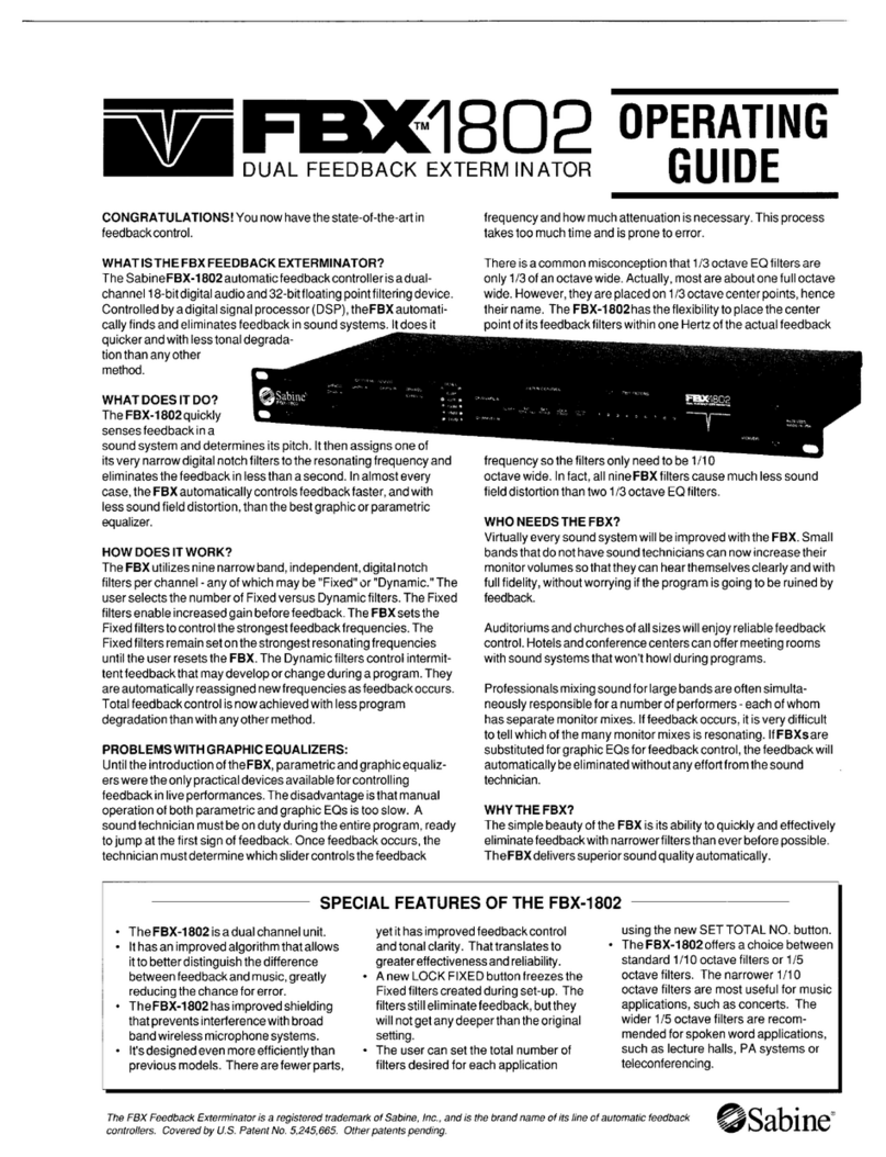SABINE FBX-1802 User manual