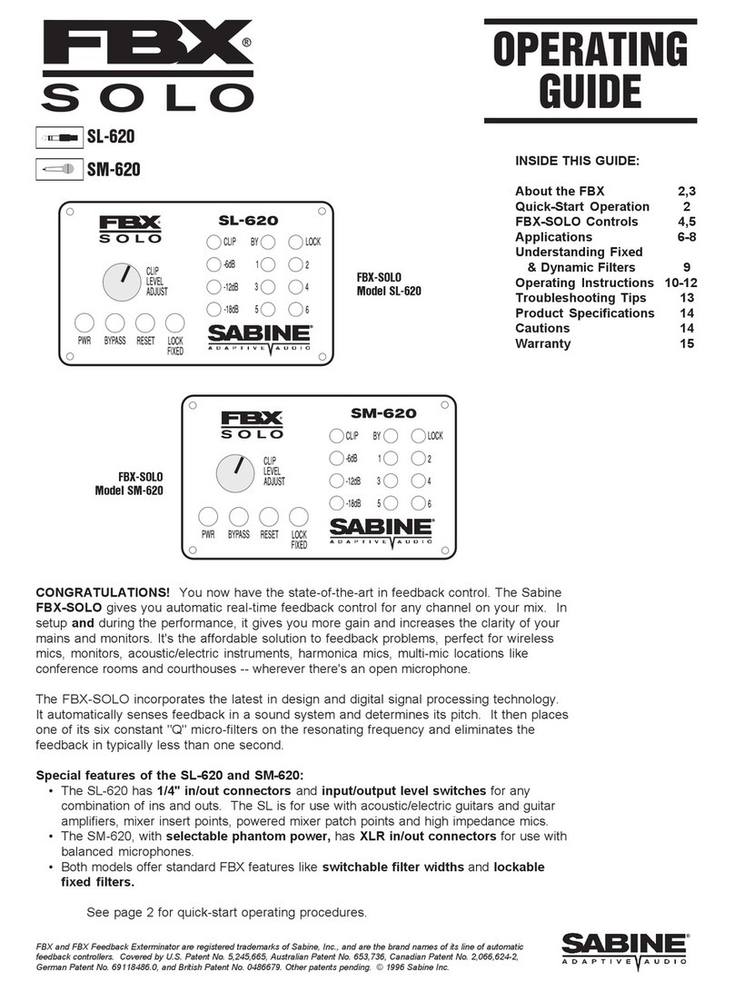 SABINE FBX SOLO 620 SL-620 operating guide