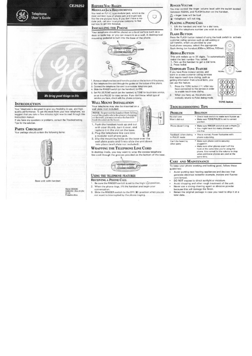 GE CE29252 User manual