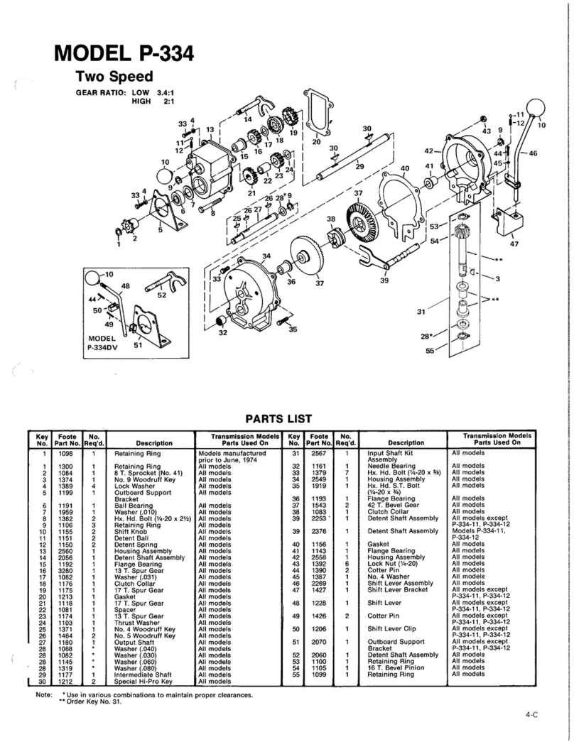 DANA P-334 parts list