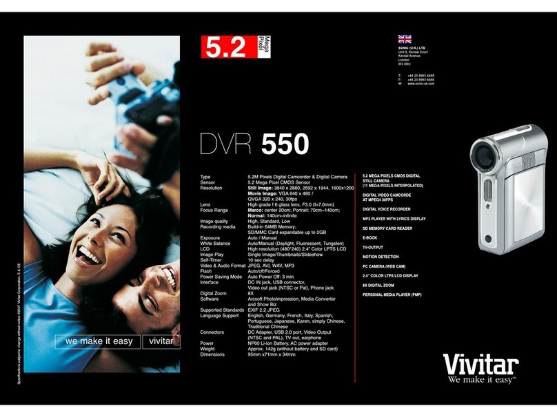 Vivitar DVR 550 brochure