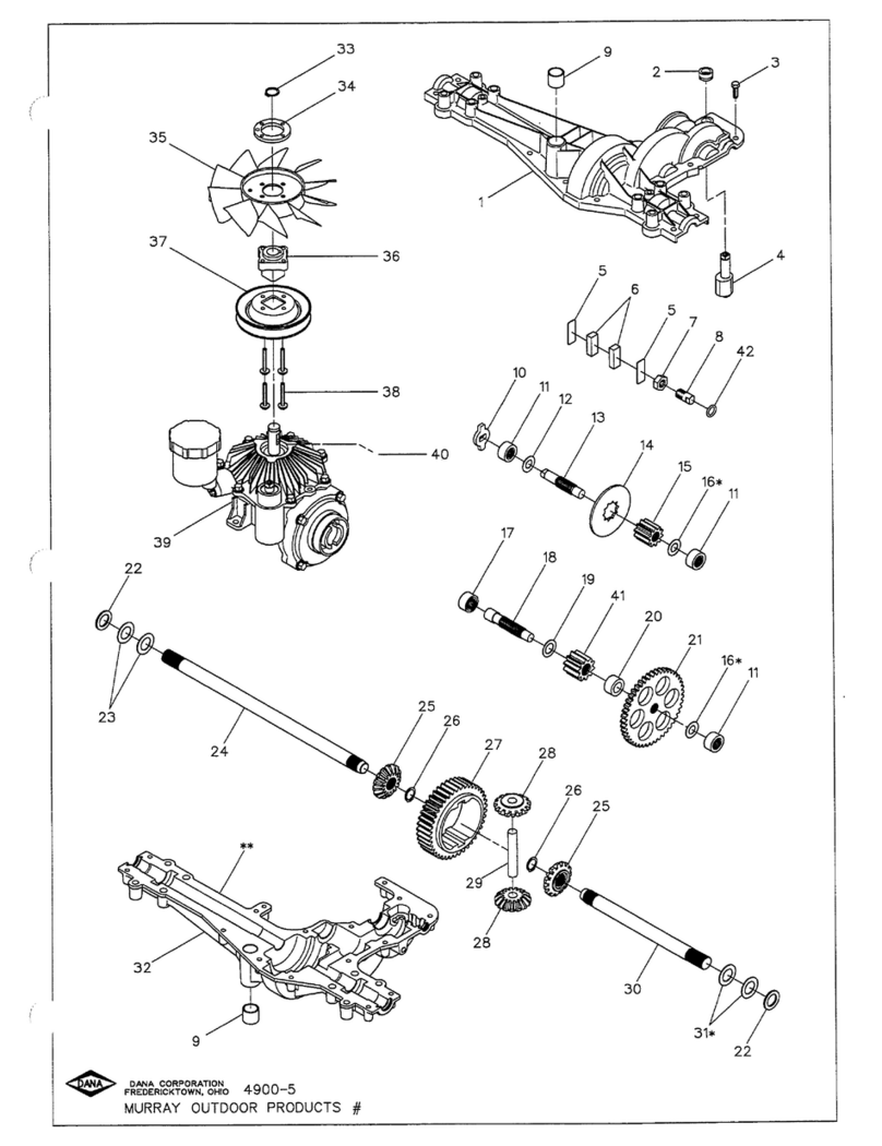 DANA 4900-5 parts list