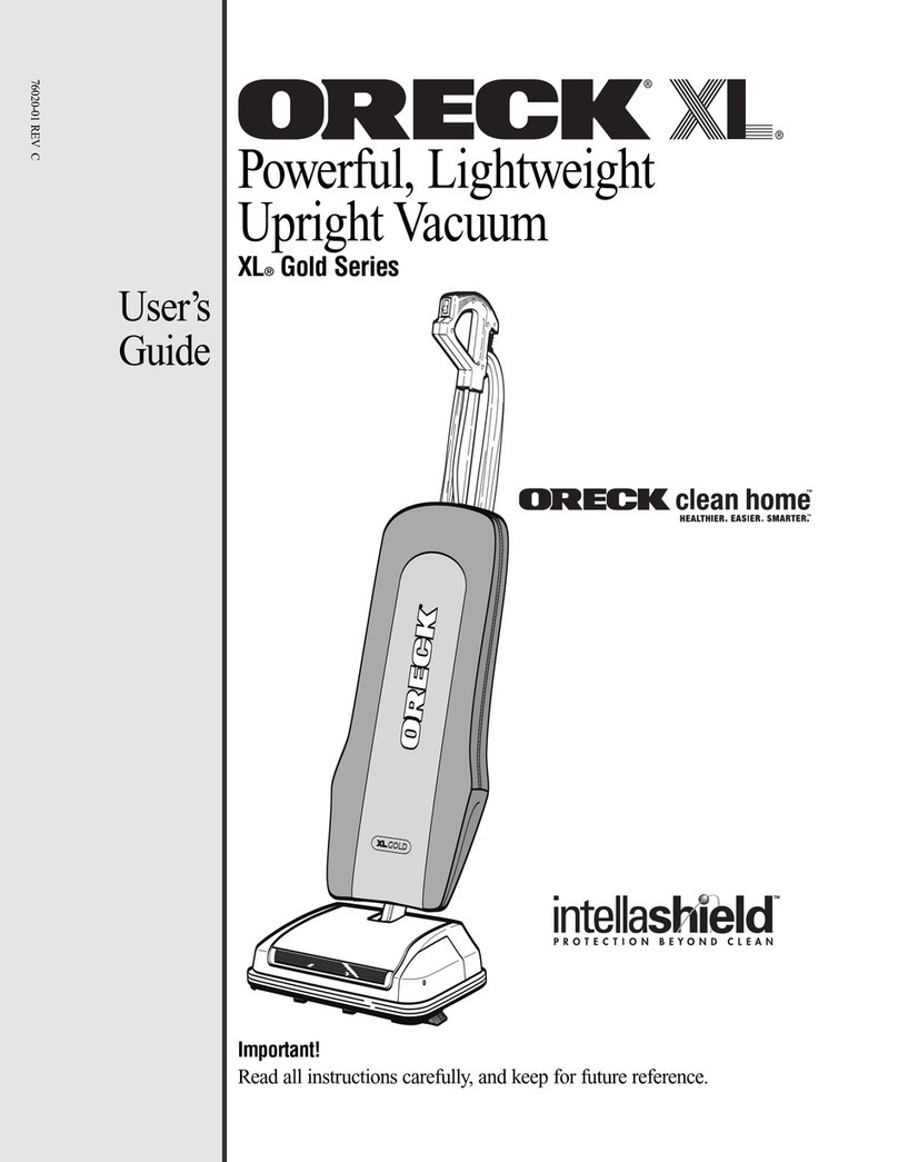 Oreck Professional Series Gold user guide