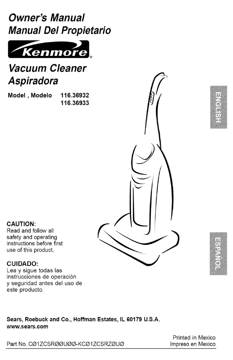 Kenmore 3693 - Progressive Bagless Upright User manual