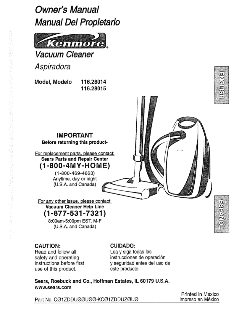 Kenmore 28015 - Canister Vacuum owner's manual