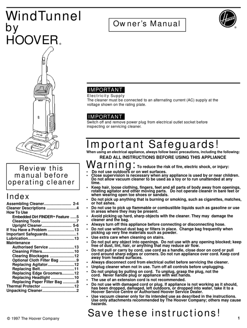 Hoover U5433 owner's manual