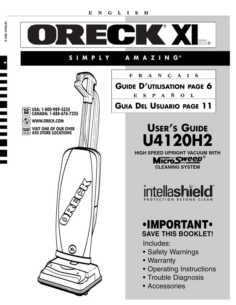 Oreck Simply Amazing U4120H2 User manual