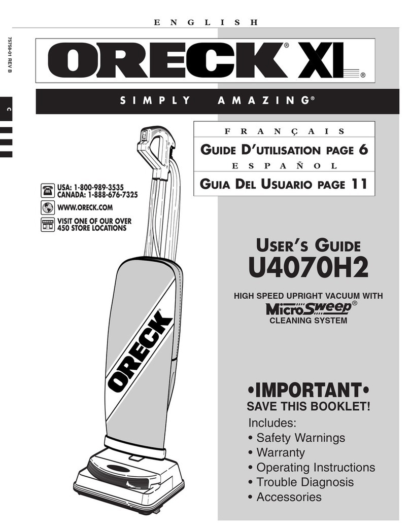 Oreck Simply Amazing U4070H2 User manual