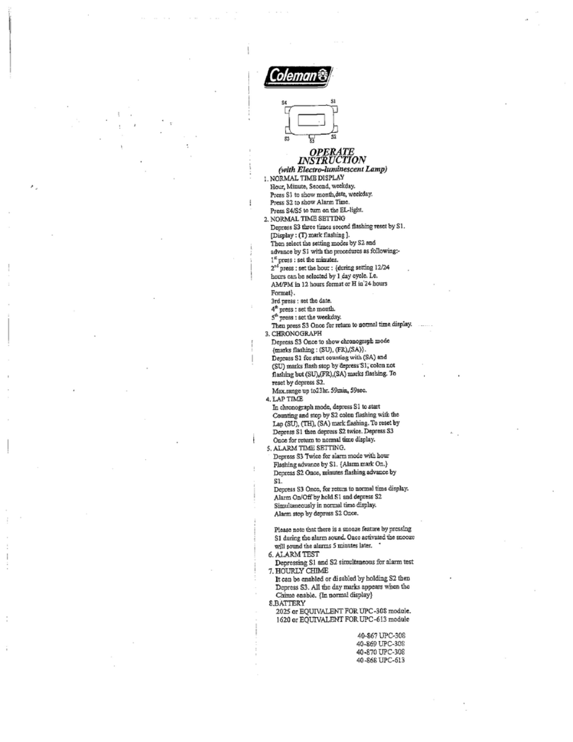 Coleman 40-867 operating instructions