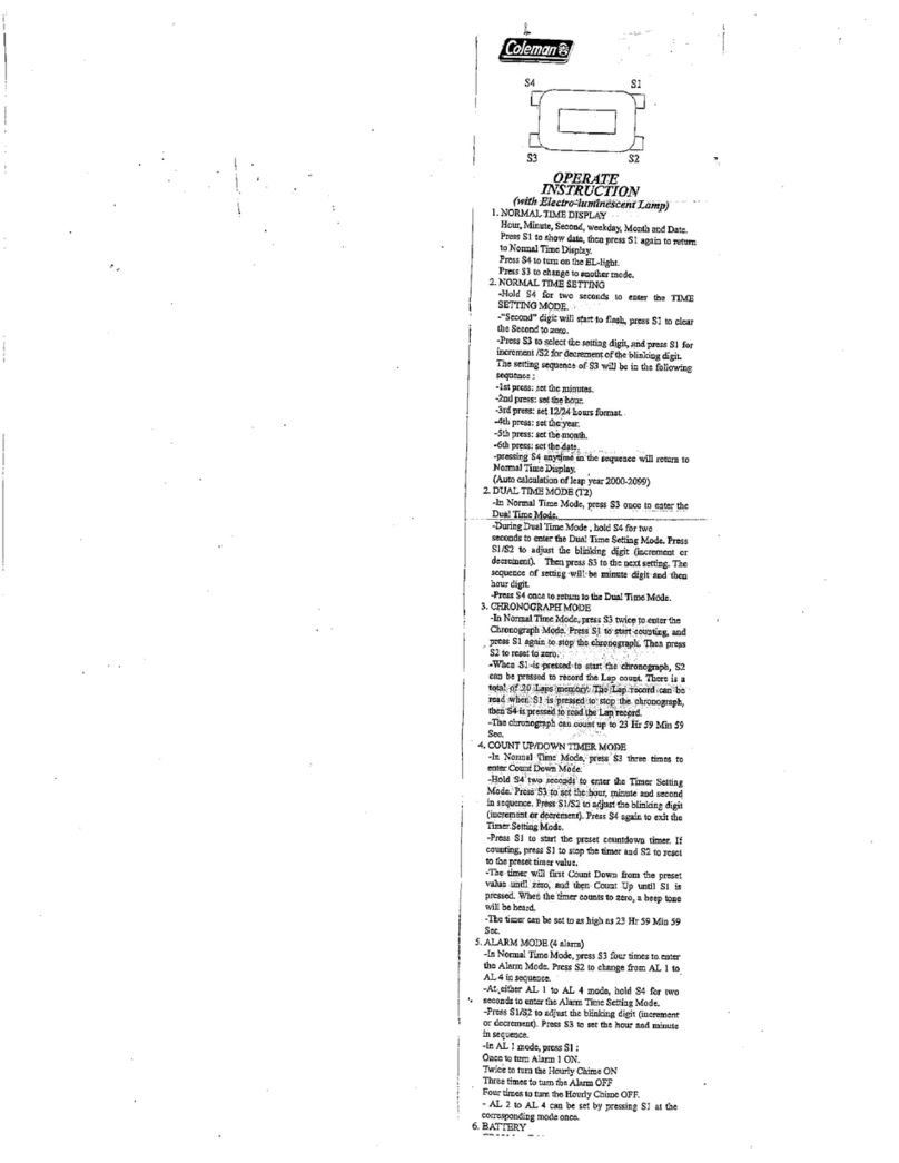 Coleman 40-851 User manual