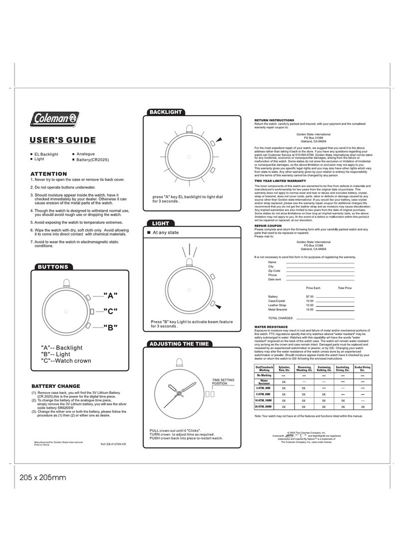 Coleman 40-403 User manual