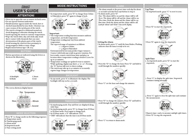 Coleman SB429A User manual