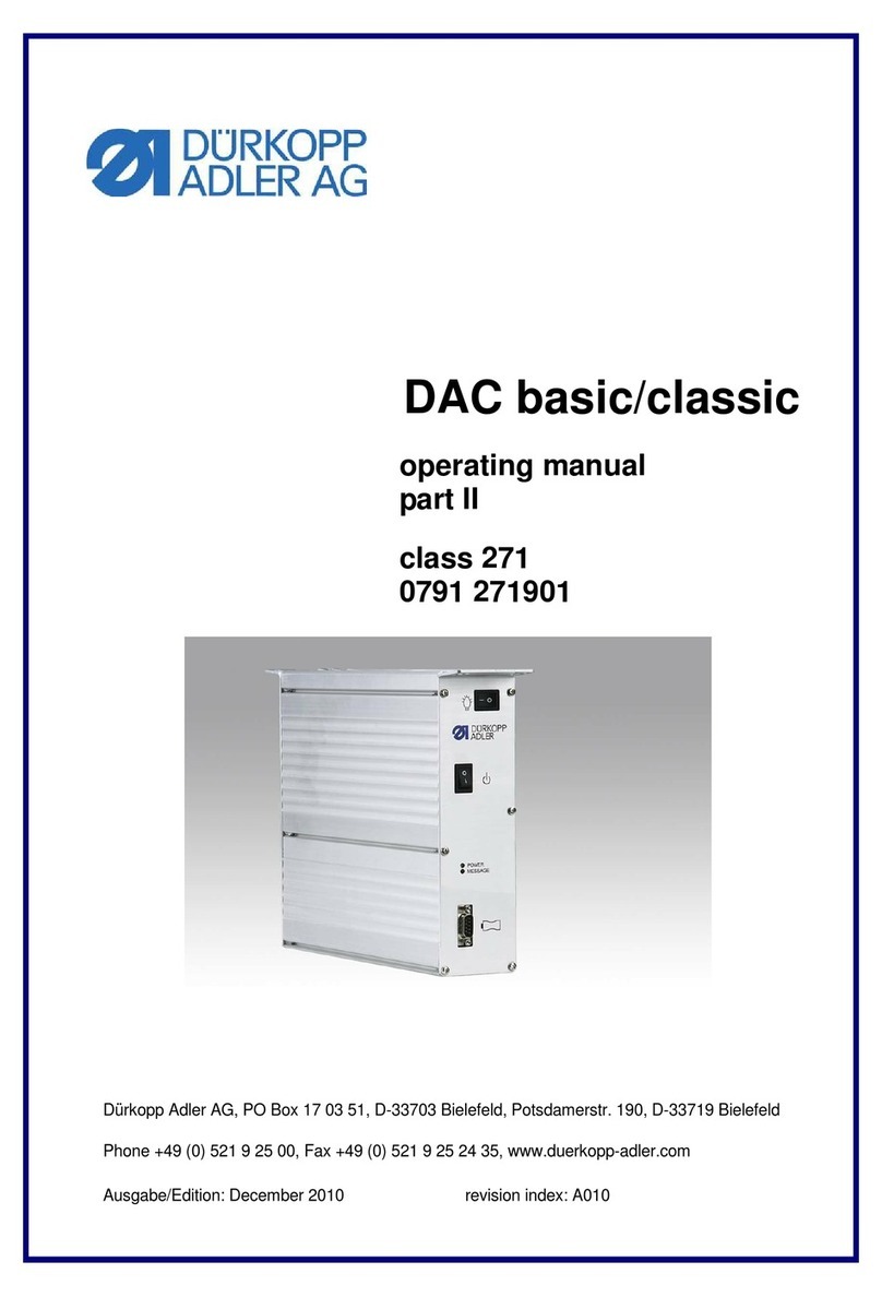 DURKOPP ADLER DAC BASIC - CLASS 271  PART II V 12-2010 User manual