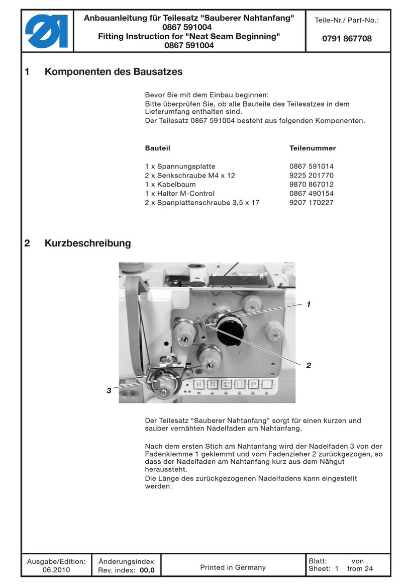 DURKOPP ADLER 0791 867708 Fitting instructions