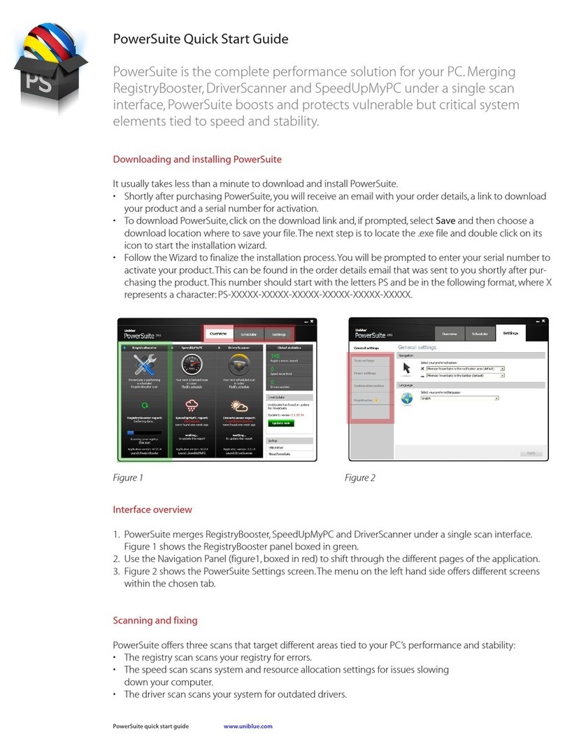 UNIBLUE POWERSUITE quick start guide UNIBLUE POWERSUITE quick start guide